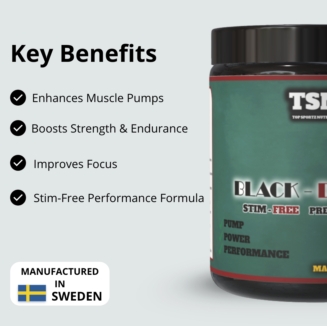 Black-Dolphine Stim Free Preworkout